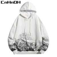 cnhnoh newport style mens 2022 spring new trendy mens hooded sweater korean version printed loose pullover jacket