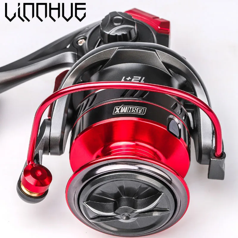 

12+1BB 2000-7000 No gaps 15kg Max Drag 5.2:1 Metal Spinning Metal rocker Fishing Reel Carp Wheel High-quality 15kg Drag force