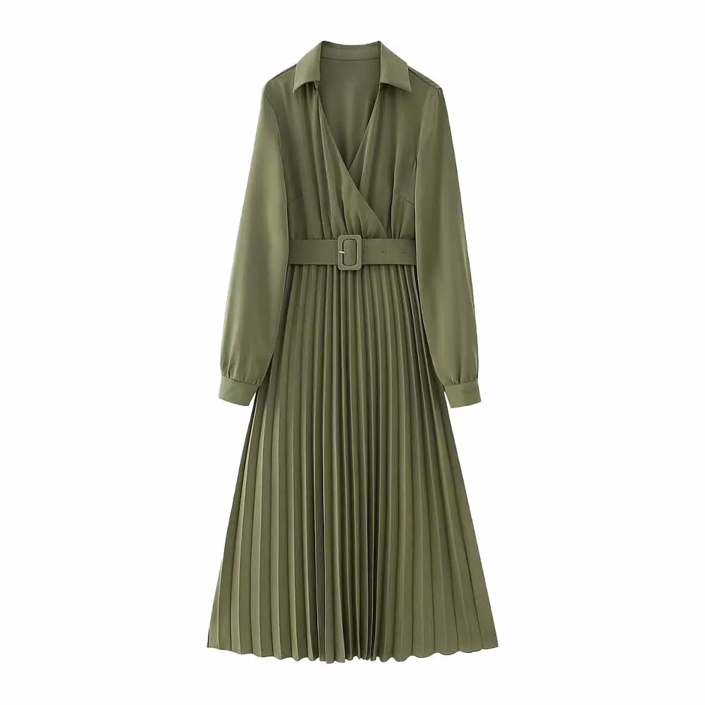 

Платье женское Плиссированное с поясом, на осень/зиму