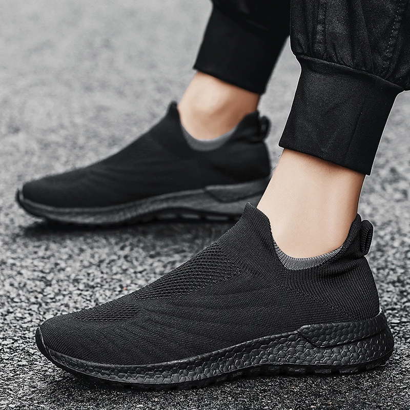 

Couple Casual Sneakers Lightweight Mesh Breathable Running Flats Men Comfortable Tennis Sports Shoes Slip-On Loafers For Women