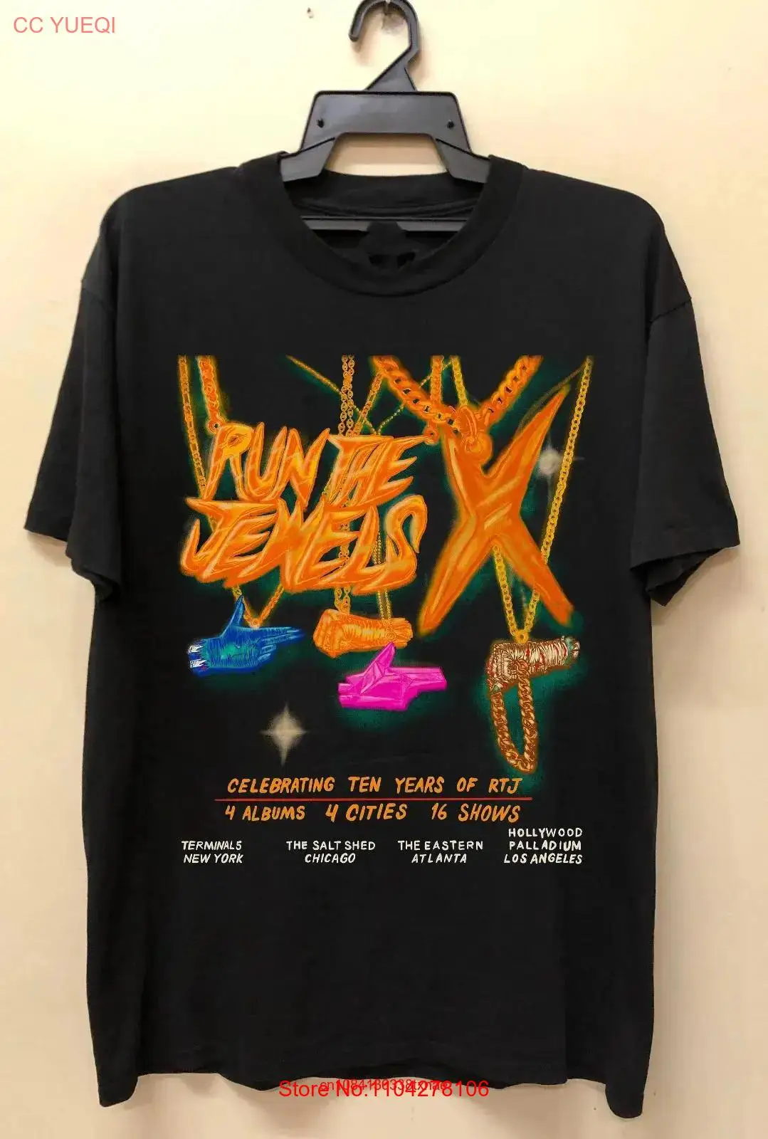Черная футболка Run The Jewels Band 2023 For Fan S 2345XL BC3260 с длинными или короткими рукавами