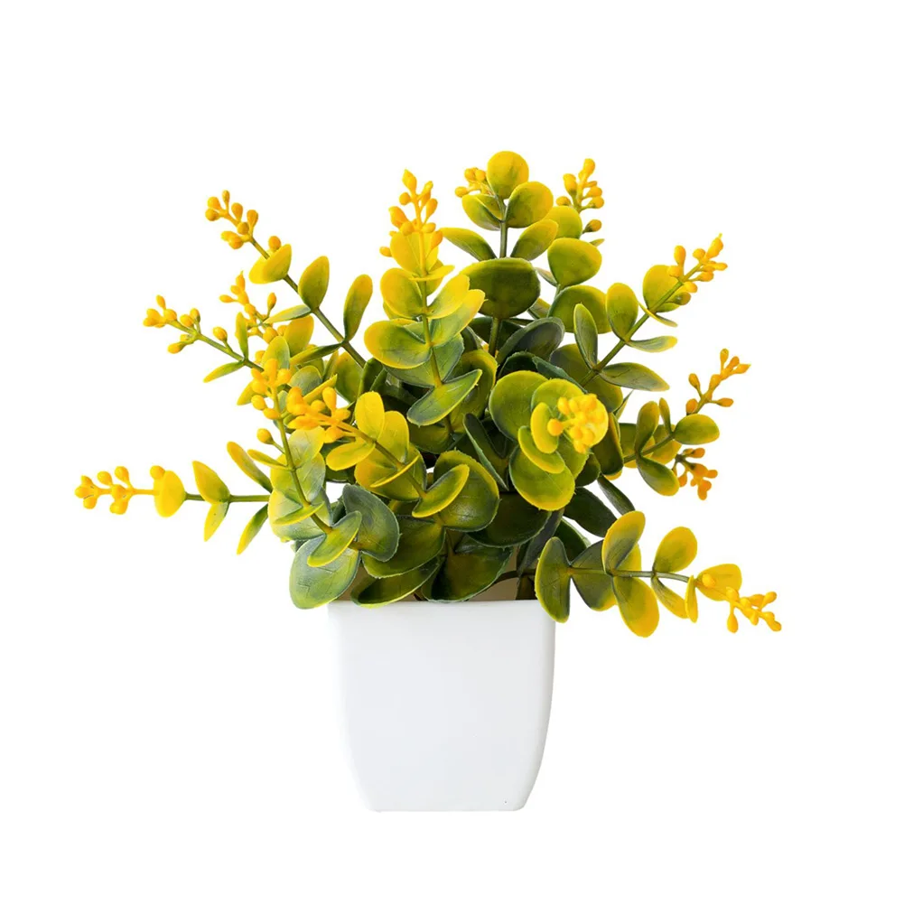 

1pc Artificial Bonsai Simulation Fake Plant Flower Potted Plant Plastic Flower Home Bedroom Garden Party Festive Decorative
