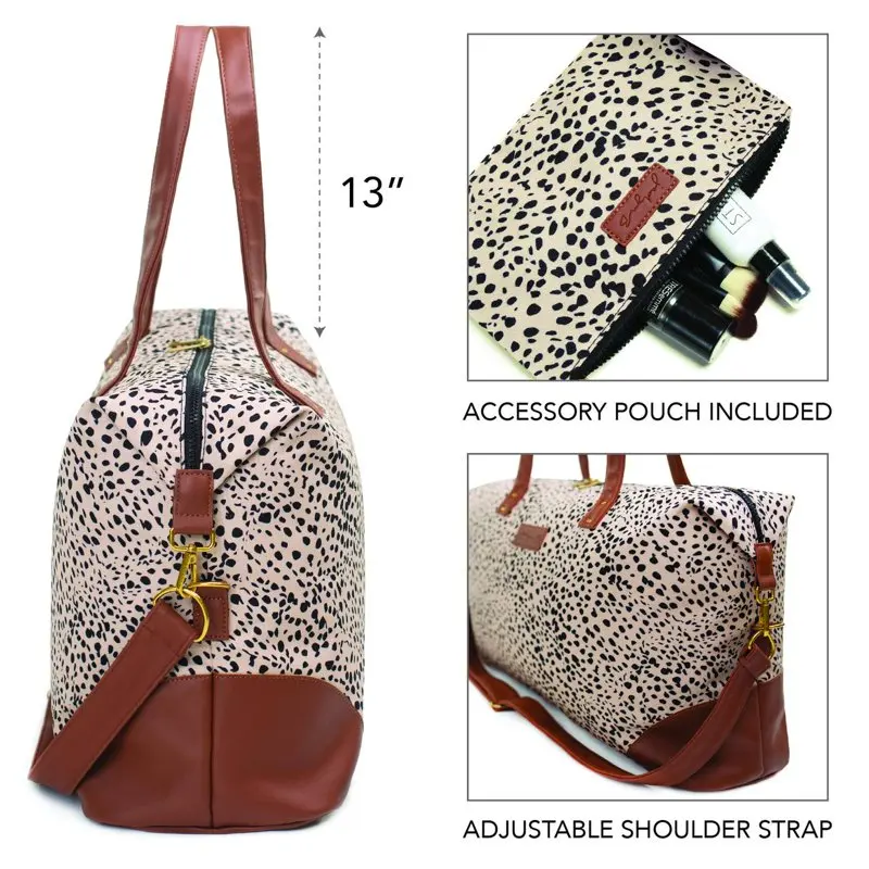 Luna 37L Weekender and Travel Bag for Women (Cheetah Spot)