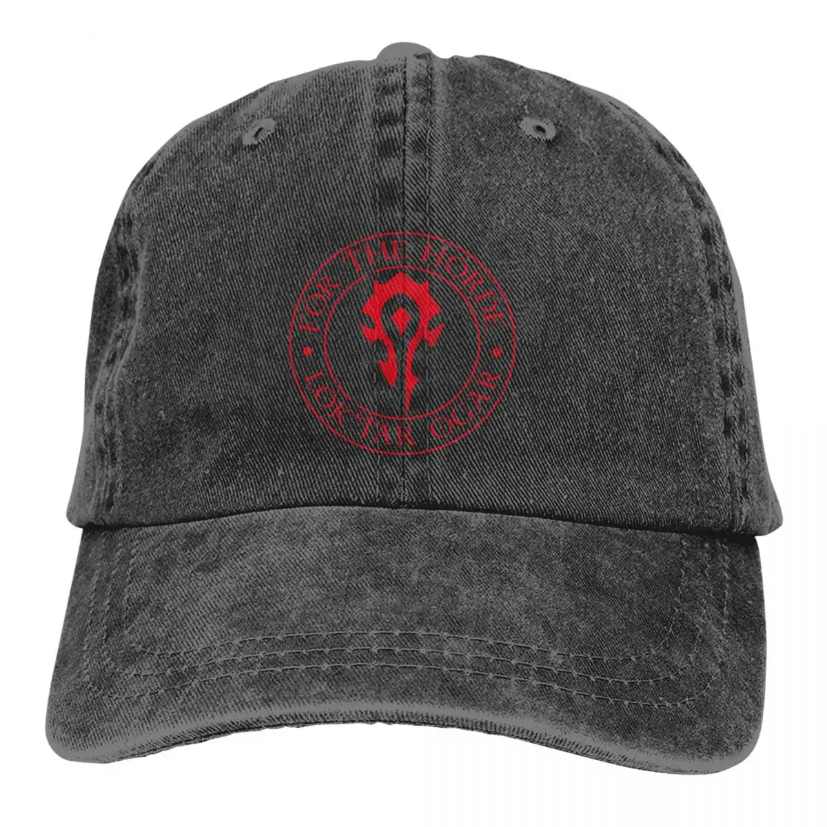 

Washed Men's Baseball Cap For The Horde Trucker Snapback Caps Dad Hat World of Warcraft Role Playing Game Golf Hats