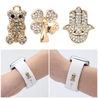 1 шт., силиконовый браслет с металлическими ножками, декоративные гвозди для Iwatch, спортивный ремешок для наручных часов, декоративные подвески для ремешка Apple Watch