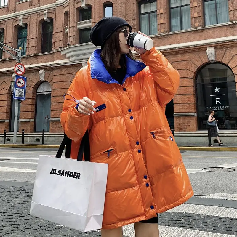 White Duck Down Down Jacket Winter Coat  Women Oversized Parka Warm Thick Loose Snowsuit Puffer Jacket Women