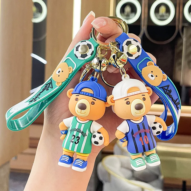 

Sports Soccer Bear Keychain Cute Boy Students Schoolbag Hanging Charm Gift Keychain Accessories