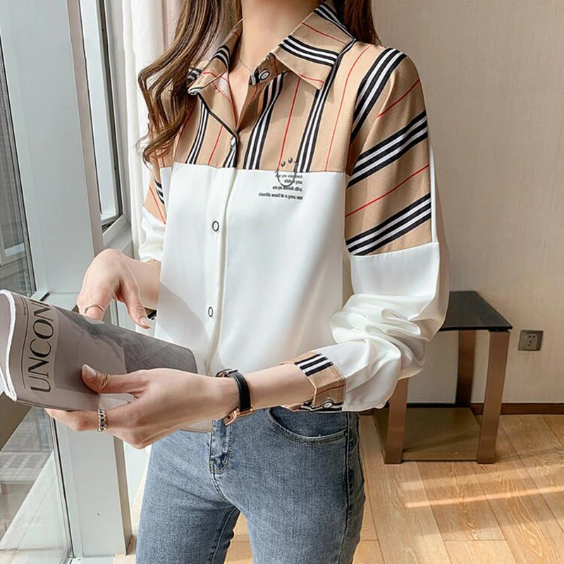

Zenomanshi Spring Summer Autumn Office Lady Blouses Femme Long Sleeve Leopard Print Blusas y camisas Shirt For Women ElegantTops
