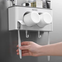 wall mounted toothbrush holder punch free bathroom towel bar accessories set toiletries storage organization toothbrush rack new