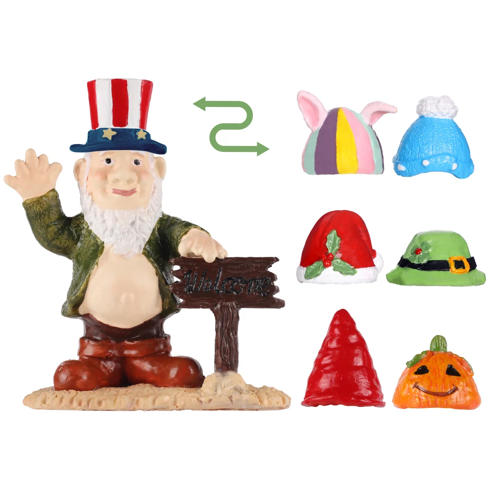 Рождественские Украшения сделай Сам Фигурки Гномов Изделия Из Смолы Миниатюрные