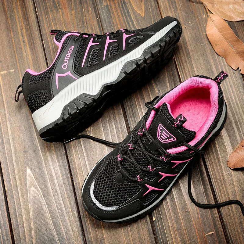 Sneakers Women's Hikking Shoes Lace-up Outdoor Running Sports Shoe for Women Breathable Mesh Casual Walking Trainers Lightweight