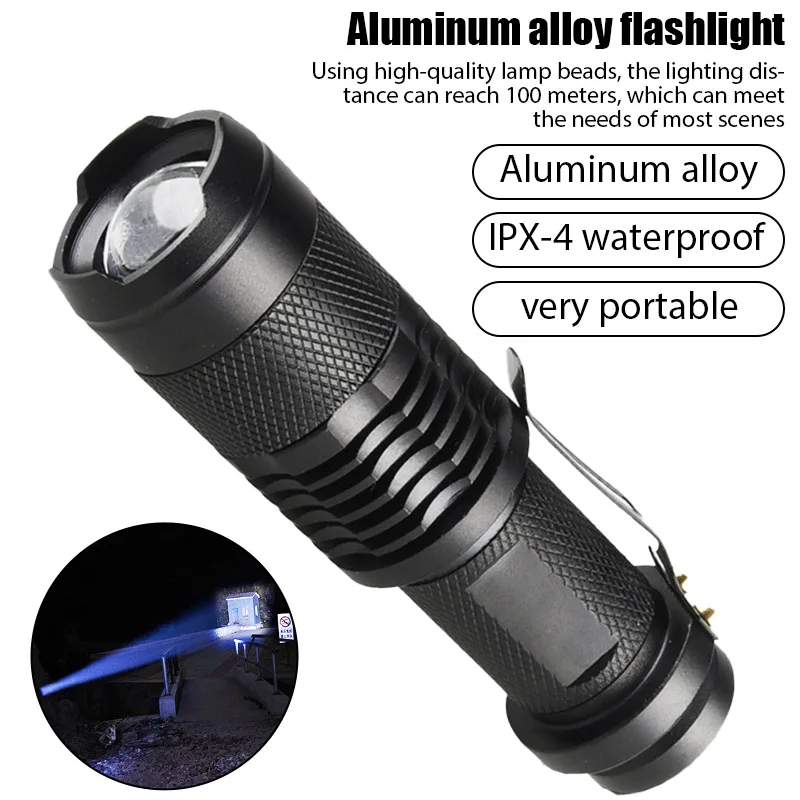 

Led Flashlight Built-In Battery Zoomable XP-G Q5 Mini Torch Lamp Adjustable Penlight Waterproof For Outdoor Camping Lantern