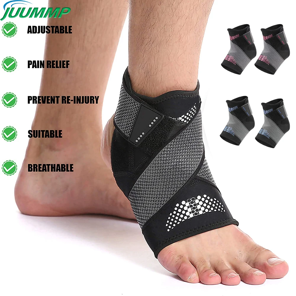 

1Pair Ankle Brace Compression Sleeve Adjustable Ankle Support for Sprained Ankle, Achilles Tendon, Plantar Fasciitis & Sports