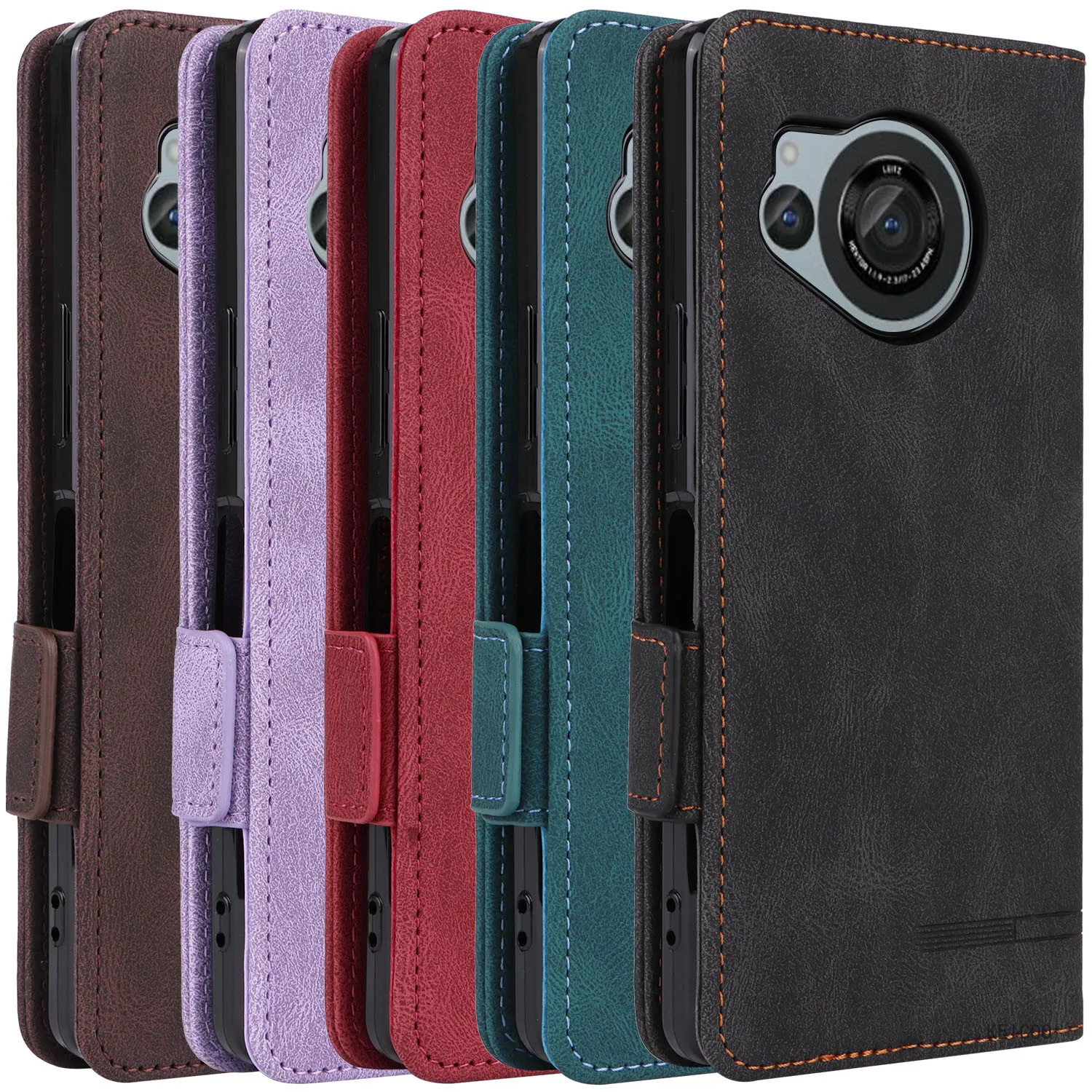 

360°full Body Protective Phone Shell For Sharp Aquos R8 AquosR8 Pro Wish3 Leather Case Anti-fall Business Flip Cover Phone Case