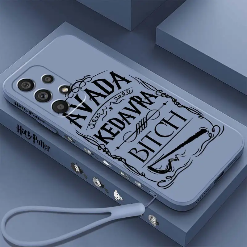 

Logo Potters Hot Harries Phone Case For Samsung A53 A52 S A33 A32 A51 A71 A21S A13 A73 A50 A72 A23 A12 5G Liquid Left Rope