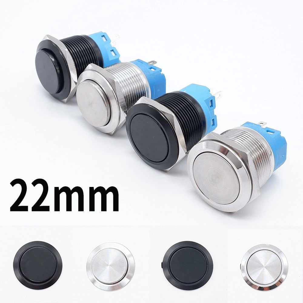 Металлический кнопочный переключатель 12 мм 16 19 22 отверстие для панели включение