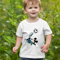 disney mickey mouse sports collection print childrens white t shirt fashion harajuku style loose top round neck short sleeve