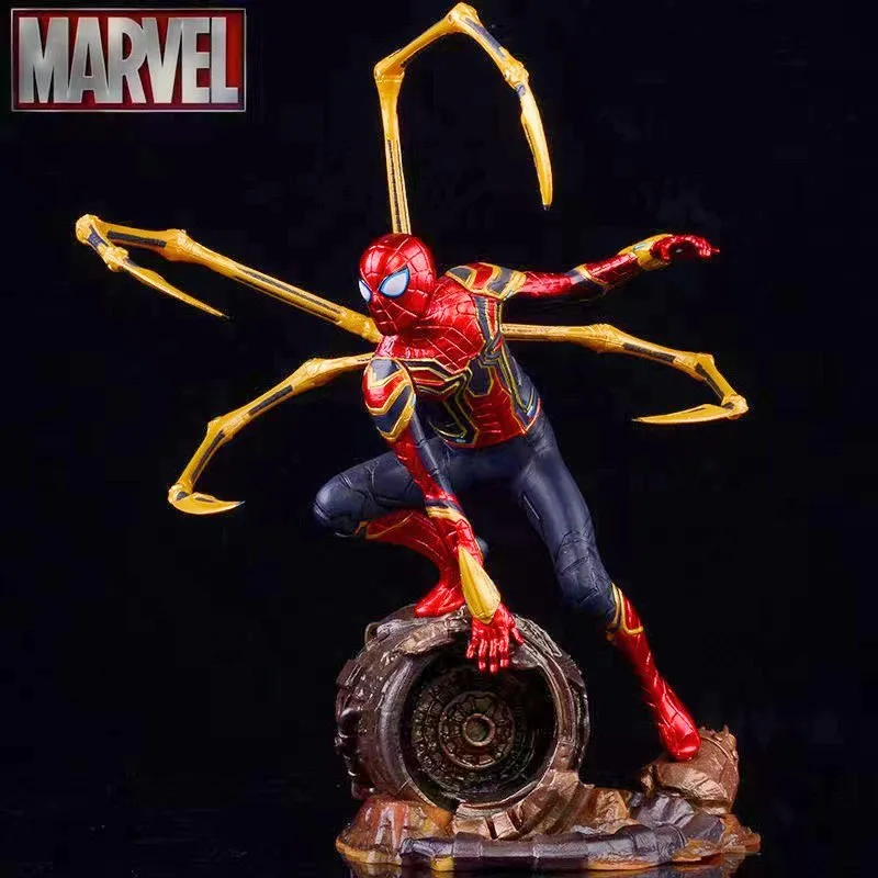 

28cm Avengers Infinity War Iron Spiderman Action Figure Pvc Figurine Statue Doll Collectible Decoration Toys Kids Model Gift