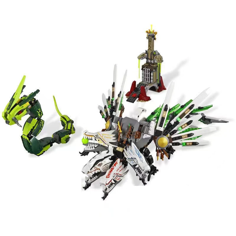 

959PCS Epic Dragon Battle Compatible 9450 Building Block Model Ninja Fight Birthday Present For Child