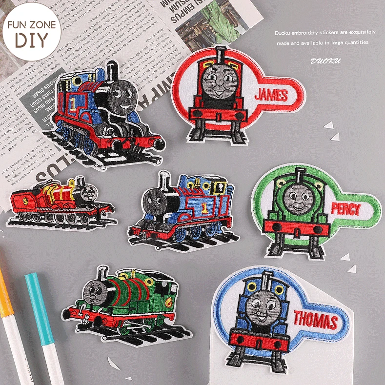 

FZdiy Cartoon Little Train Embroidery Applique Ironing Clothing Sewing Supplies Decorative Patches for Clothing Iron on Patches