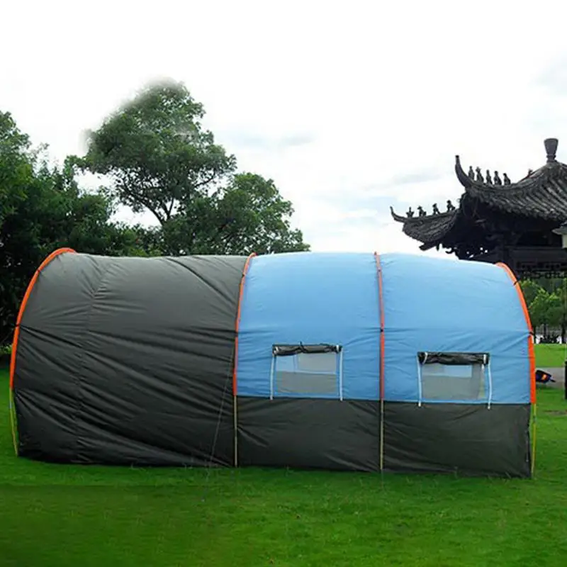Туристическая палатка-туннель водонепроницаемая с защитой от ветра