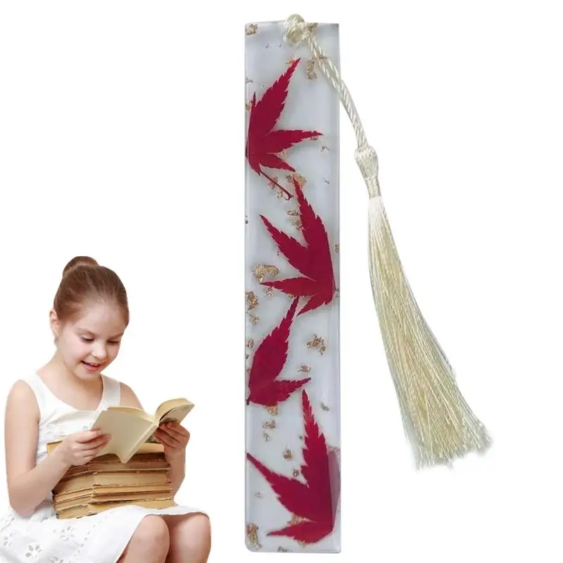 

Высушенные искусственные цветочные закладки, прозрачные закладки для книг для женщин, сушеные цветы ручной работы, полимерные закладки с кисточками
