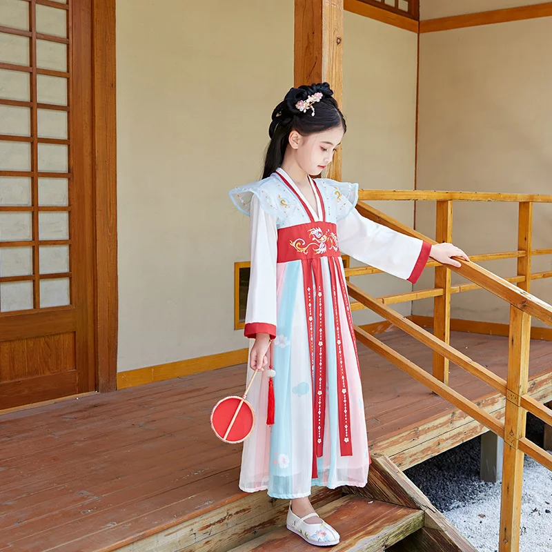 

Girls' Hanfu 2022 Spring and Autumn New Children's Clothing Chinese Style Children's Clothing Super Fairy Children's Hanfu