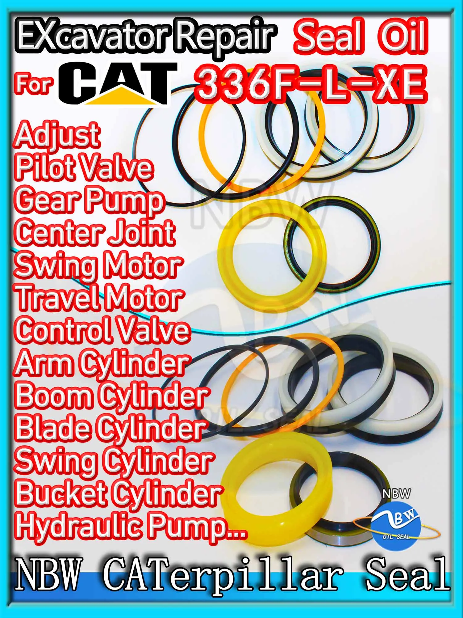 

For Caterpillar 336F-L-XE Excavator Oil Seal Kit High Quality Repair Cat 336F L XE Bucket Hydraulic Pump Digger Clamshell Shovel