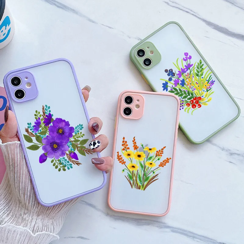 Чехол для телефона векторный с цветами iphone X XR XS Max 11 12 13 mini Pro 7 8 plus SE 2020 жесткие