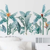 tropical green plant wall sticker living room bedroom home background self adhesive wallpaper dining room kitchen art decal