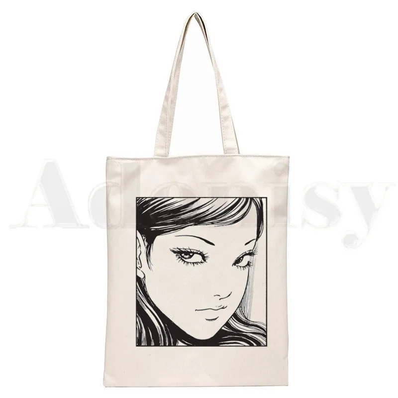 Tomie Junji Ito Suehiro Maruo Horror Japan Anime Canvas Simple Print Shopping Bags Girls Fashion Life Casual Pacakge Hand Bag