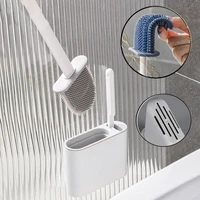 wall mounted silicone toilet brush hand floor standing cleaning tool bristles bathroom accessories cleaning products for home