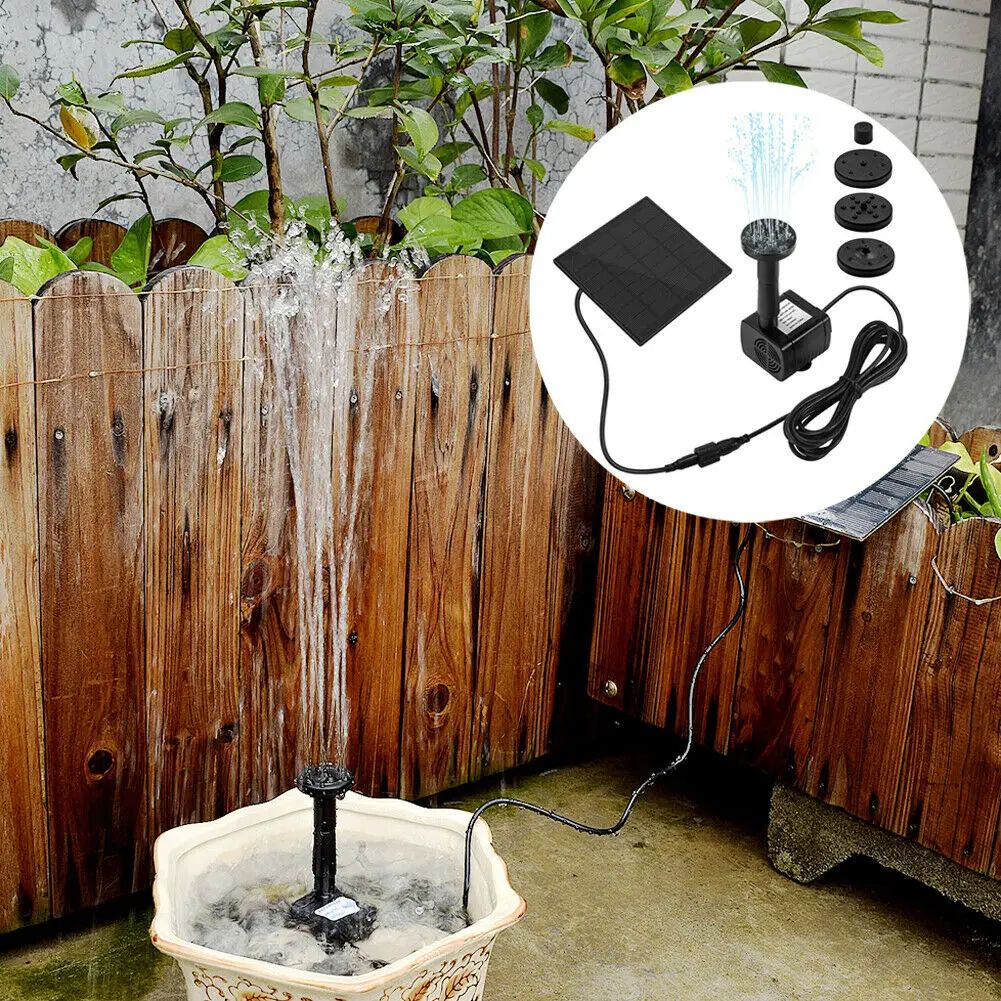 

Water Sprinkler Sprayer with Water Pump & 3 Spray Heads Mini Solar Powered Water Fountain Pool Pond Garden Decoration New