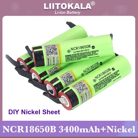 Аккумуляторы Liitokala NCR18650B, 18650 в, 3,7 мА ч, никелевые
