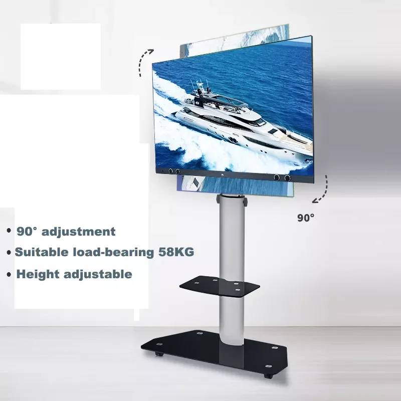 

Подставка для мобильного телевизора, горизонтальная вращающаяся на 90 градусов, 32-70 дюймов, от пола до потолка, стойка для конференц-вещания ...