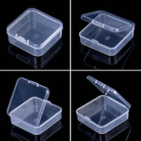 square boxes mini clear plastic jewelry storage case container packaging box for earrings rings beads collecting small items yzl