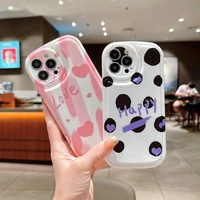 glossy love hearts polka dots protective soft imd phone case cover for apple iphone 78 plus 11 13 pro max 12 x xr xs max skin
