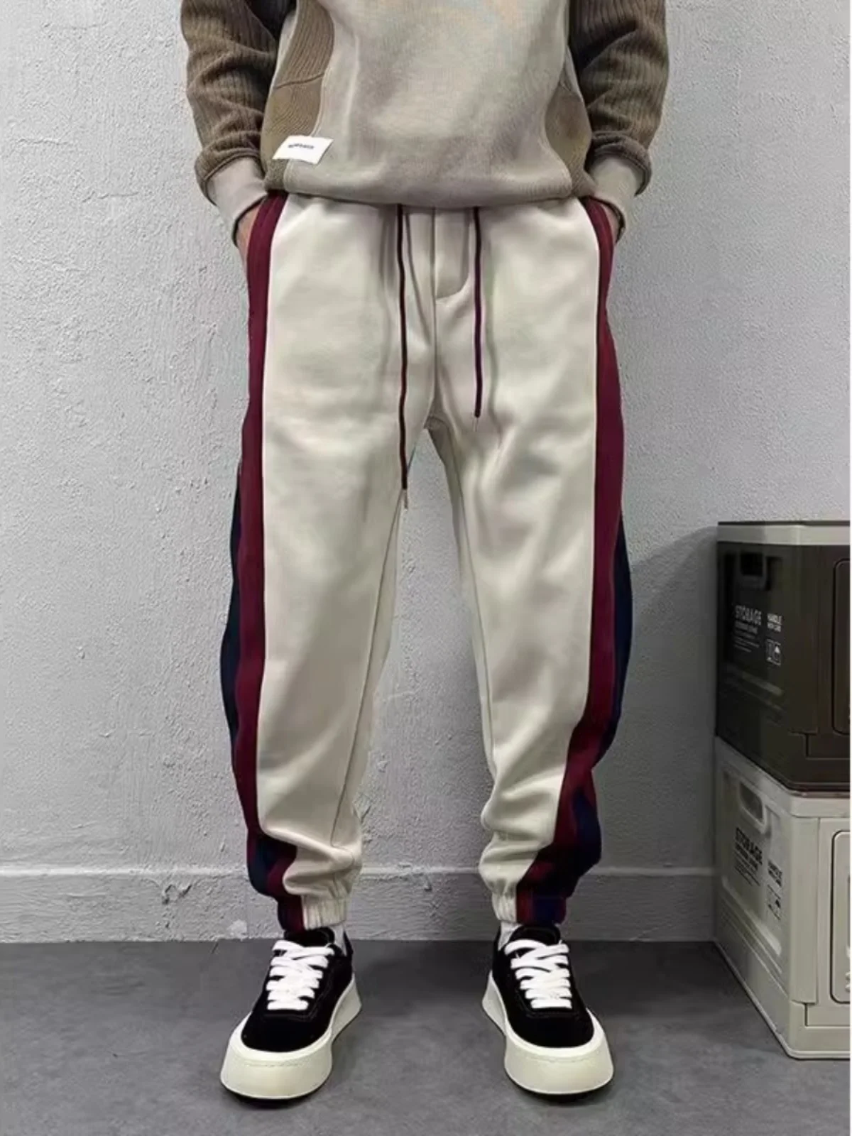 Очень большие брюки с завязками на щиколотке весна 50 00 кг свободные прямые