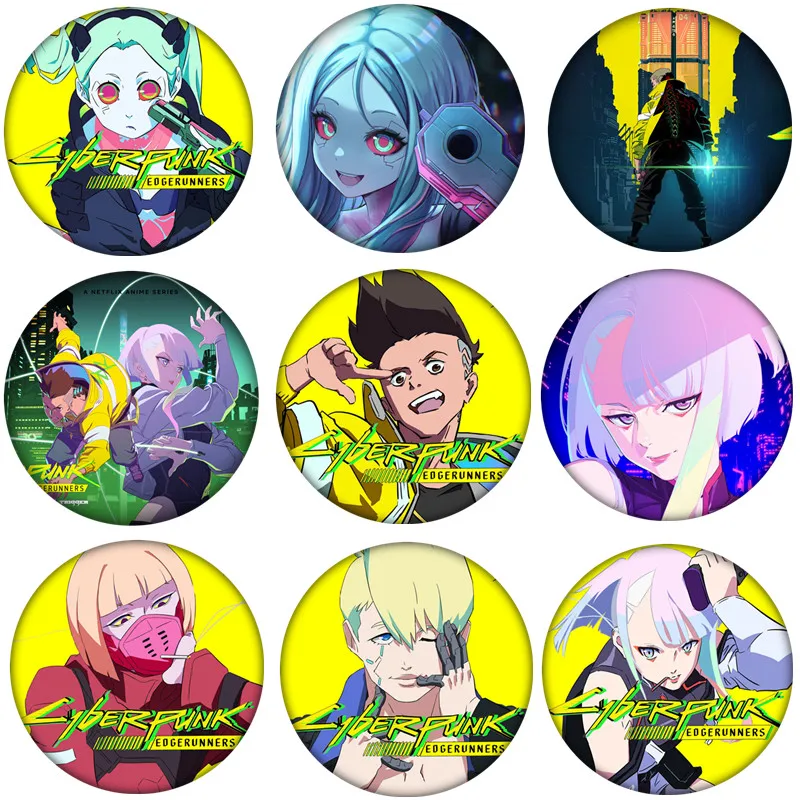 

Cyberpunk: Edgerunners Cosplay Badge Lucy Rebecca Brooch Pin Anime Accessories For Clothes Backpack Decoration gift