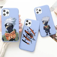 naruto kakashi phone case for iphone 13 12 mini 11 pro max x xr xs 8 7 6s plus candy purple silicone cover