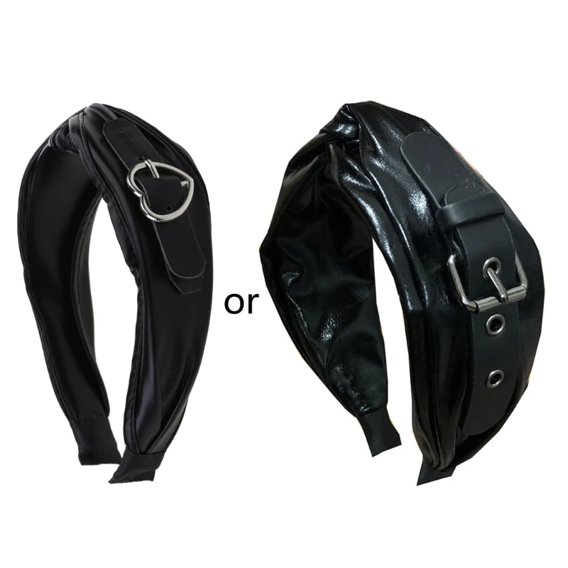 

652F Женская повязка на голову, кожаные Ретро повязки для волос для женщин, топ для девушек, повязка для волос с узлом, женские аксессуары для волос ручной работы, H