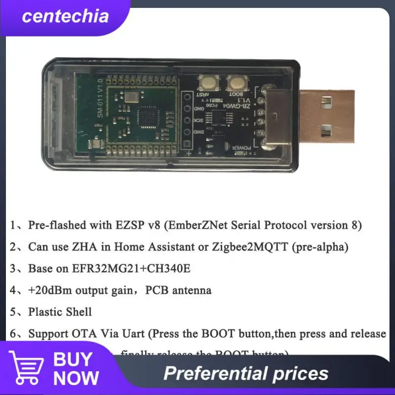 

Ewelink Zigbee 3.0 Gateway Universal Usb Dongle Chip Module Wireless Mini Open Source Hub Smart Home New Support Ota Via Uart