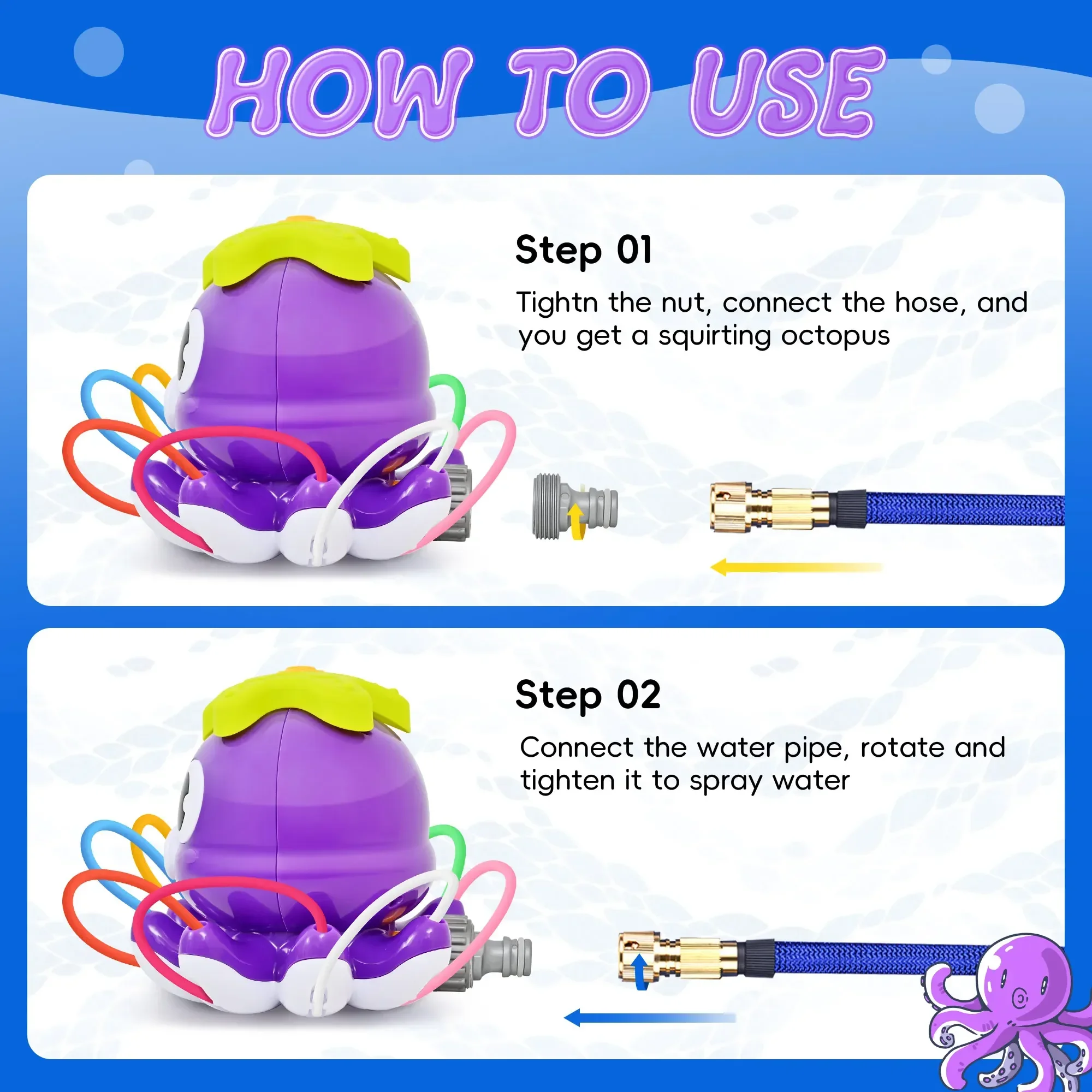 Вращающаяся Распылительная Игрушка Для Воды Осьминог Летний Открытый Сад