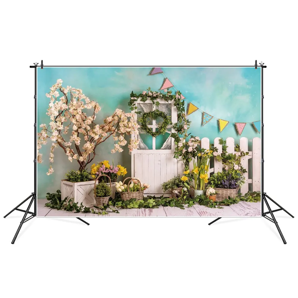 

Фон для фотосъемки с изображением весенних цветов украшение на день рождения цветы сад сердце Венок Дверь под заказ детский Фотофон