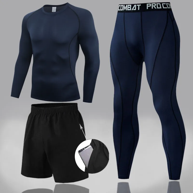 Compression Men Tracksuit Thermal Set Compression underwear rash guard Warm Fitness Jogging suit Quick Dry Men's Clothing