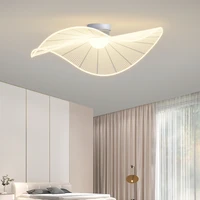 bedroom light simple modern creative lotus leaf room ceiling light nordic designer art straw hat restaurant study light