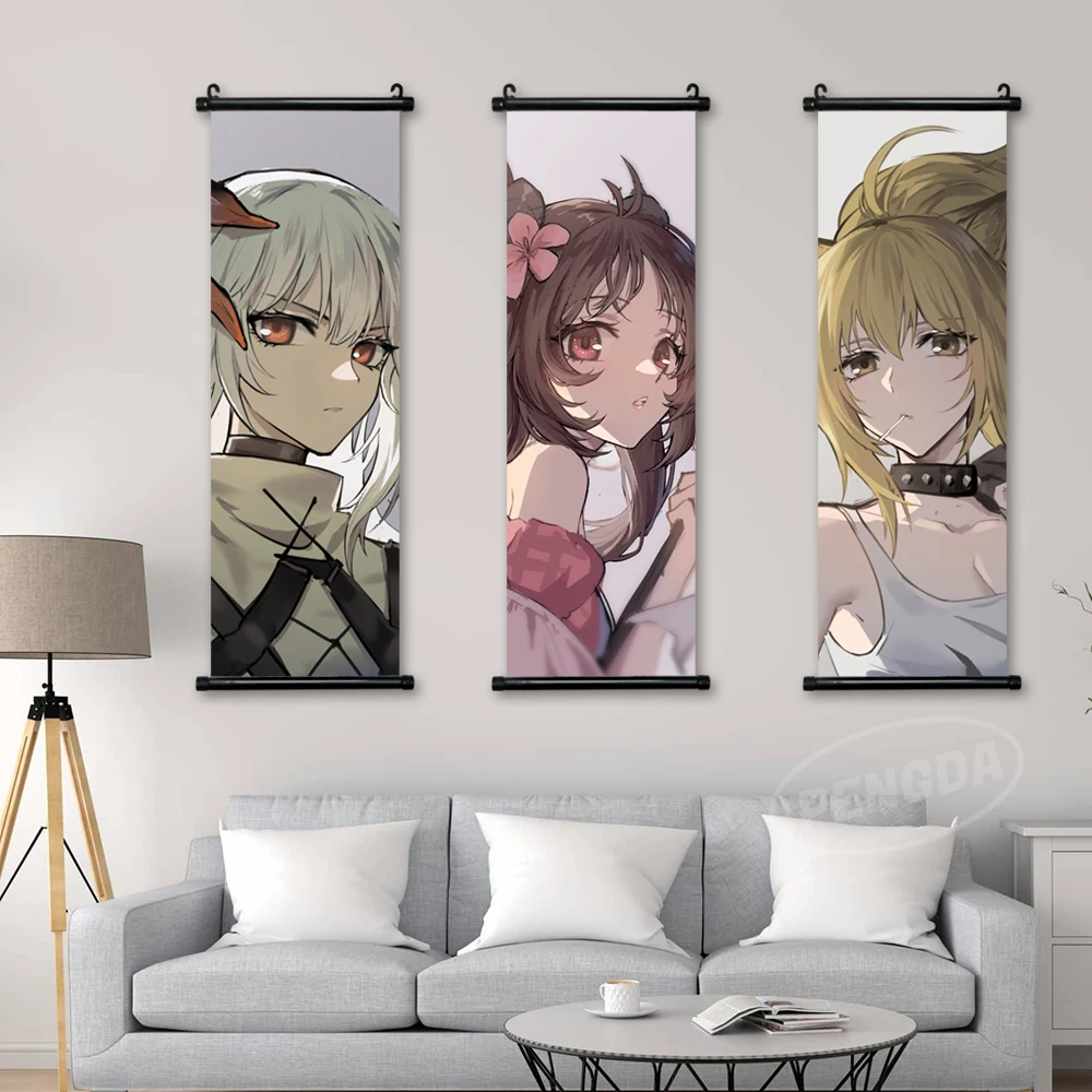 

Print Arknights Poster Wall Artwork Eyjafjalla Pictures Siege Painting Game Canvas Suzuran Hanging Scrolls Saria Home Decoration