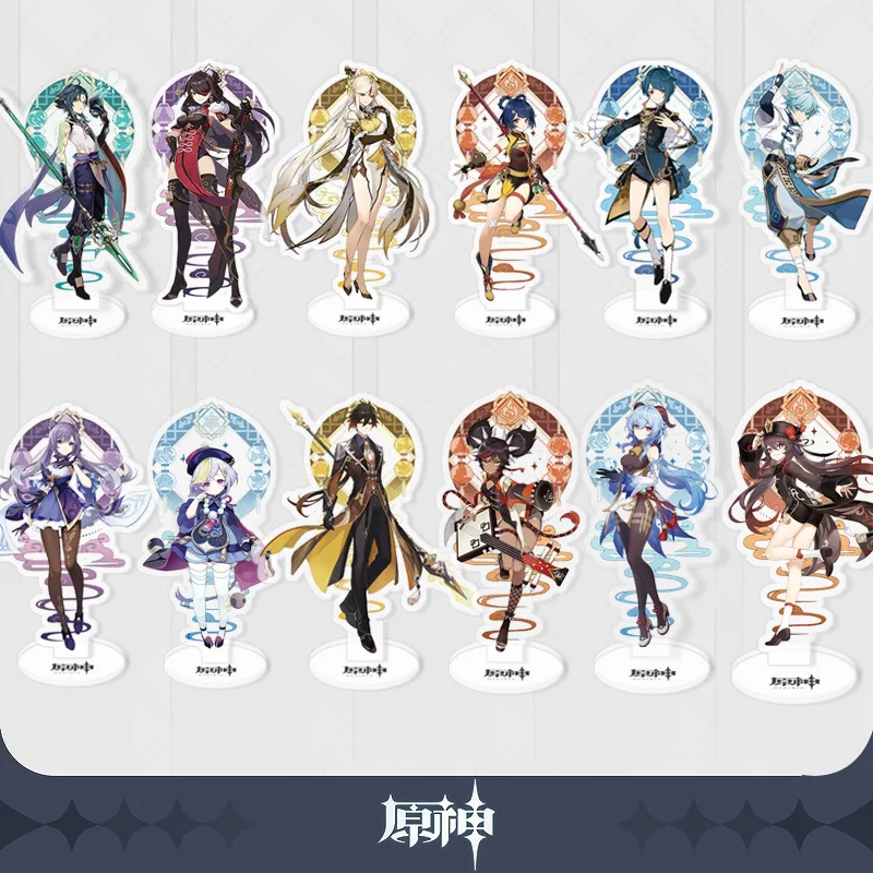 

Genshin Impact Anime Figure Standing Sign Game Cosplay Kawaii Sheath Gan Yukeqing Acrylic Stand-up Card Animation Kids Toys Gift