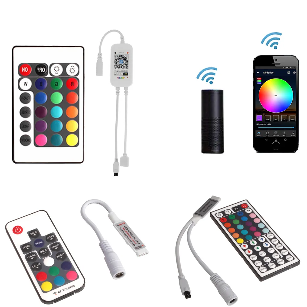 

Беспроводной RGB-контроллер, 12 В постоянного тока, Bluetooth, Wi-Fi, музыкальная светодиодный к-радиочастотная Светодиодная лента, пульт дистанцион...