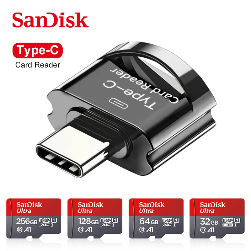 

SanDisk карта памяти Micro SD, класс C, 128 ГБ, 32 ГБ, 64 ГБ, 256 ГБ